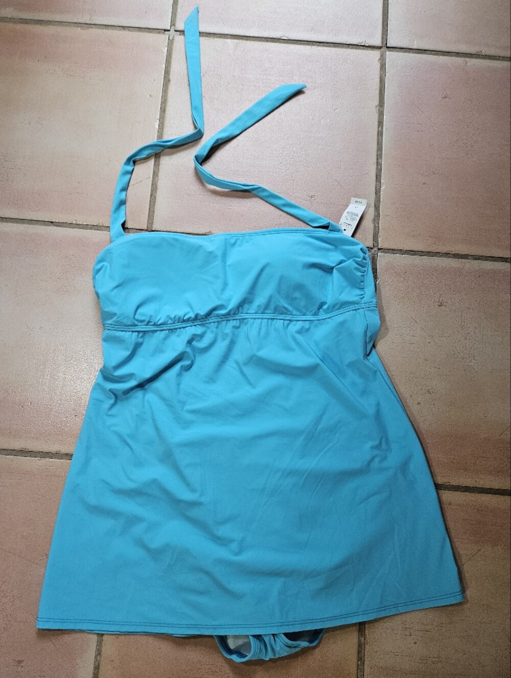 NWT Talbots Turquoise Bandeau Halter Swim Dress